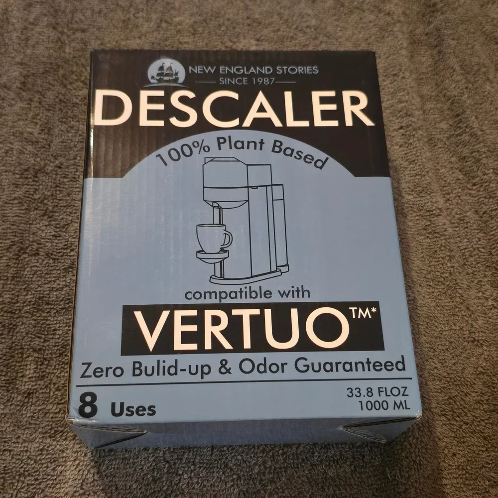 New England Stories Descaler 33.8oz Coffee Machine Cleaner Vertuo Plant Based